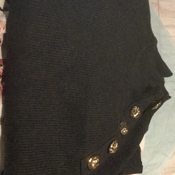 Zara mock neck ribbed knit with gold buttons grey - Picture 4 of 4